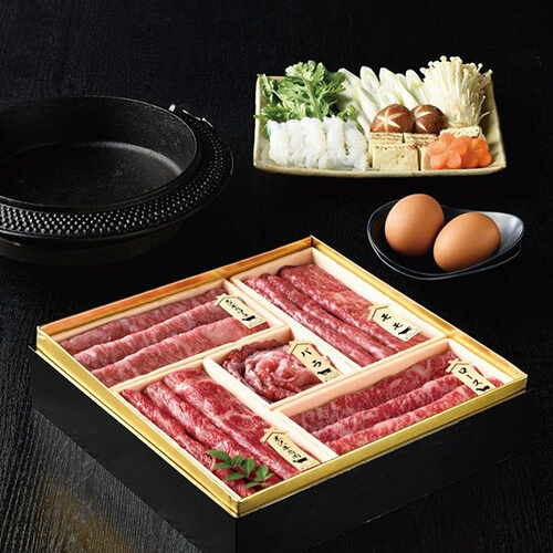 米沢牛・鹿児島県産黒毛和牛すき焼き用 詰合せ御膳 計680g